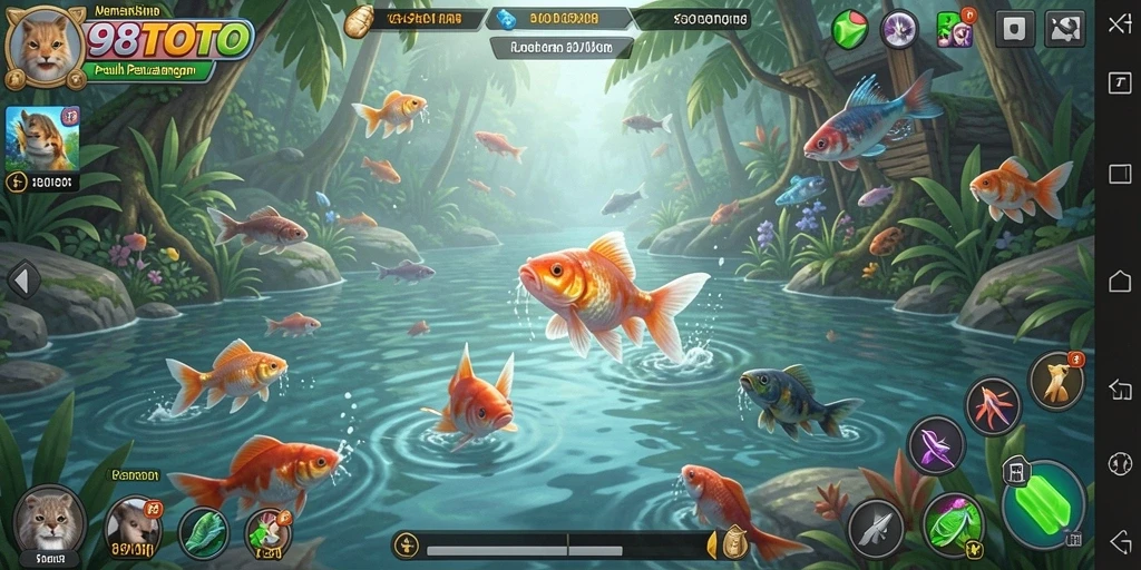 Gameplay 98TOTO yang menampilkan aksi memancing yang mendebarkan.