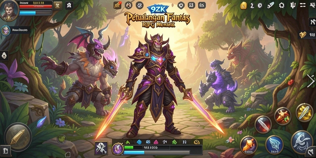Screenshot gameplay RPG yang menampilkan aksi seru di 9ZK.