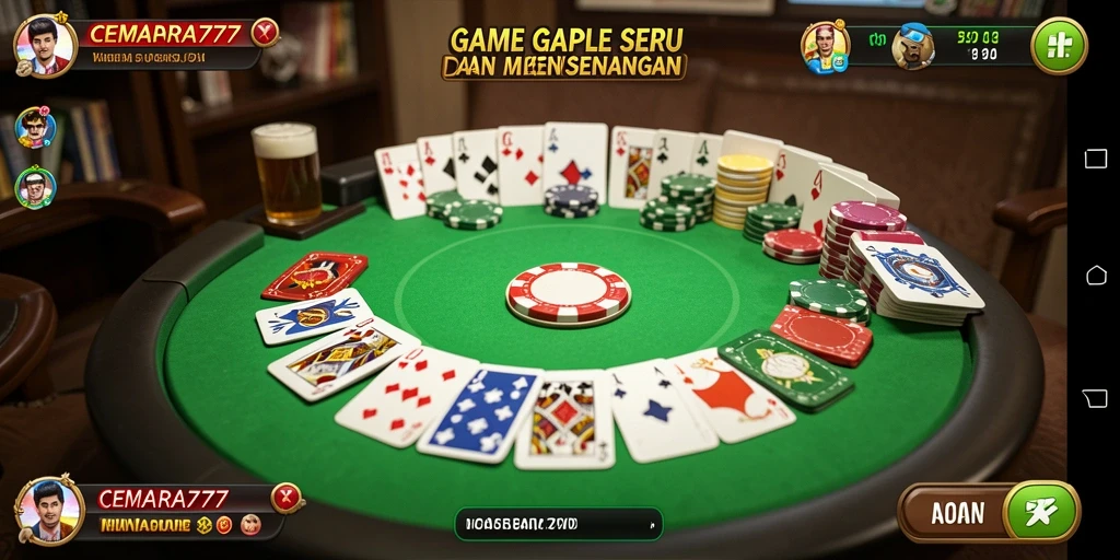 Tangkapan layar gameplay CEMARA777 yang menarik dan penuh strategi Gaple.