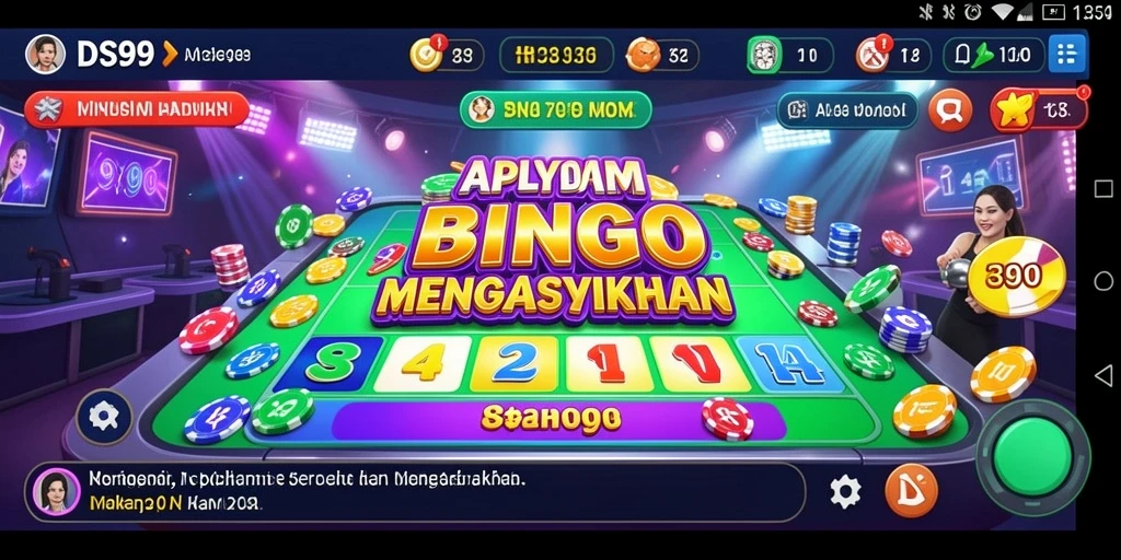 Tangkapan layar utama DS99 menampilkan gameplay Bingo yang seru dan interaktif.
