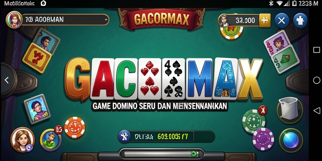 Screenshot GACORMAX menampilkan gameplay Domino yang menarik dan kompetitif.