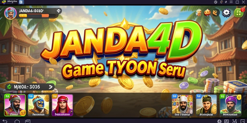 Tampilan visual menarik dari gameplay <strong>JANDA4D</strong> yang menggambarkan strategi bisnis.