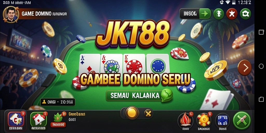 Tampilan gameplay seru JKT88 dalam permainan Domino.