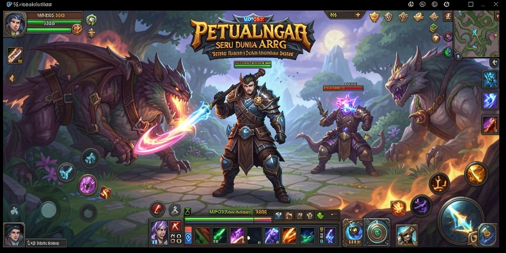 Gameplay MPO555 dengan pertarungan epik dalam dunia ARPG.