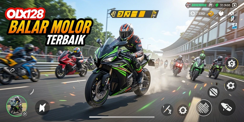 Gameplay seru balap motor di OLX128.