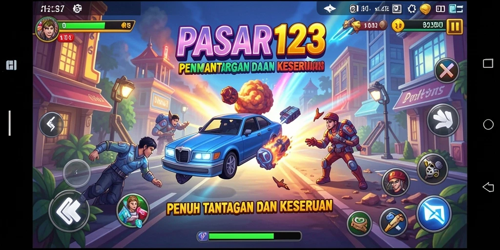 Tangkapan layar PASAR123 menampilkan gameplay Arcade yang seru dan penuh tantangan.