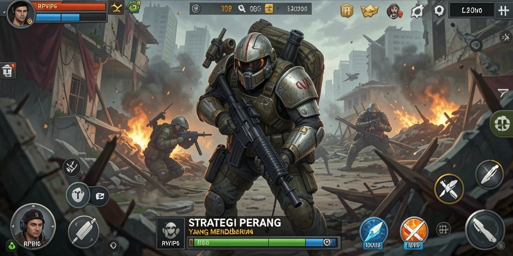 Tampilan gameplay strategis RPVIP6 dengan pertempuran yang intens.
