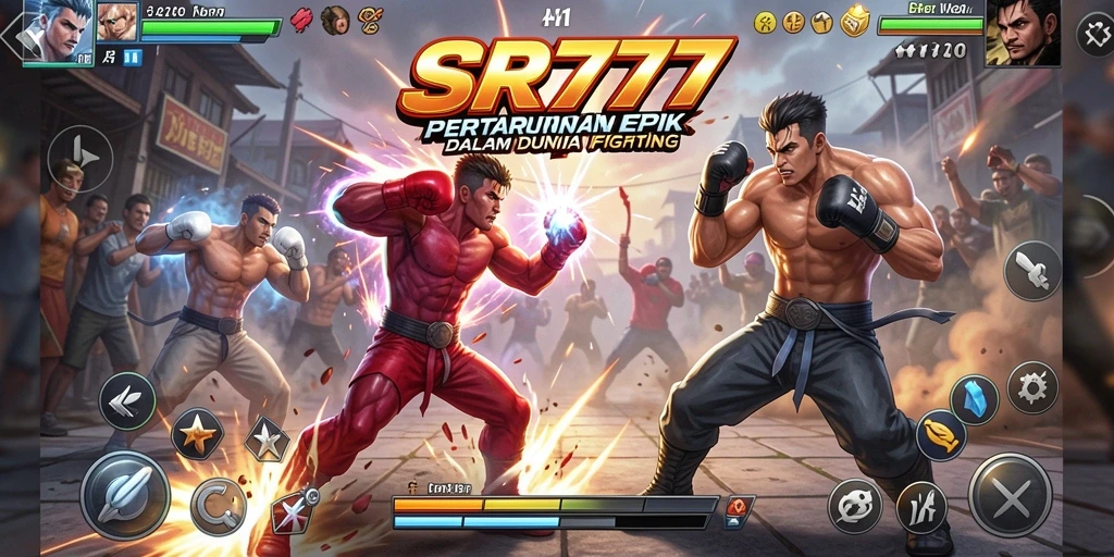 Tampilan seru pertarungan karakter dalam game Fighting SR777.