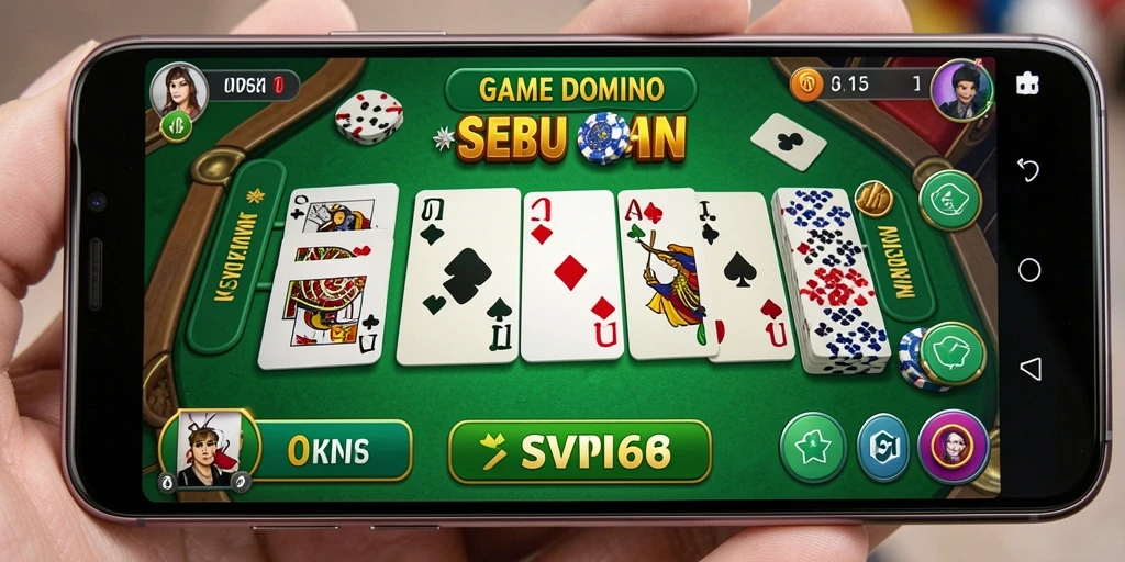 Screenshot gameplay SVIP6 menampilkan suasana seru permainan Domino.