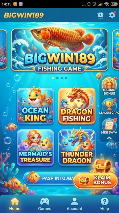 Tampilan utama aplikasi bigwin189 yang menarik.